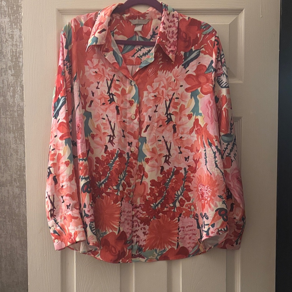 H&M Floral Blouse - Red and Pink